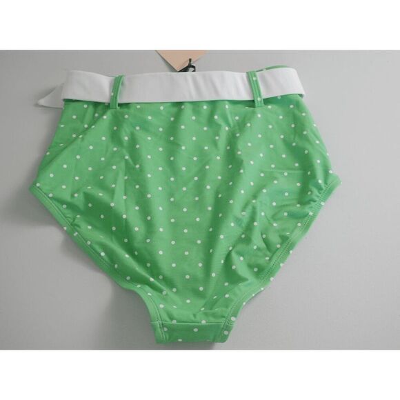 Unique Vintage Apple Mint & White Pin Dot Swim Bikini Bottoms MEDIUM - Picture 4 of 6